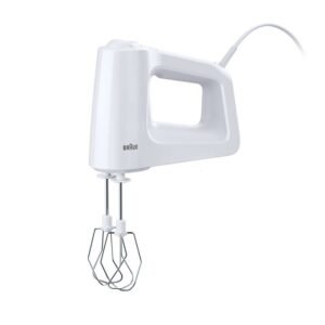 Braun Hand Mixer with 5 speed ​​kneading machine with turbo, whisks and beaters 450W (HM3000WH)