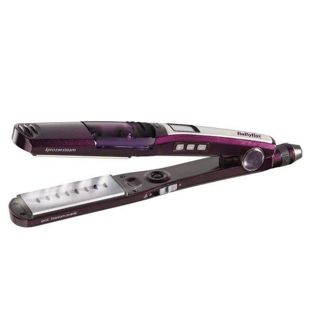 BaByliss Hair Straightener ceramic coated plates 38mm with temperature control digital display steam function 55W (ST395E)
