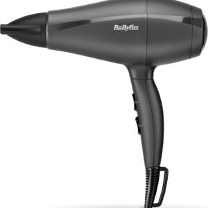 BaByliss Hair Dryer 2-speed with 3-step temperature control rapid drying ultra-high airflow lightweight 2000W - Grey (5910EDS)