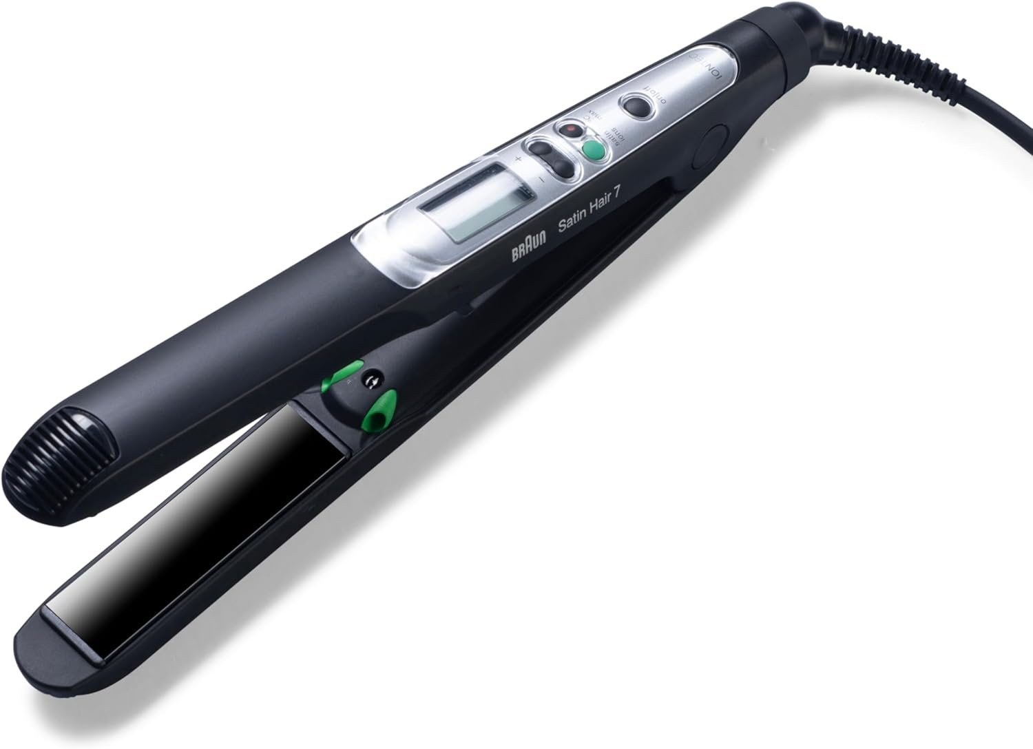 Braun Hair Straightener ceramic plated 22mm with digital display and 15 heat settings ionic technology to combat static 38W (BRST710SDE)