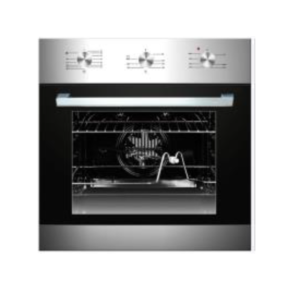 Arda Gas Oven 60 cm stainless steel frame – Black Glass (AF GG60X)